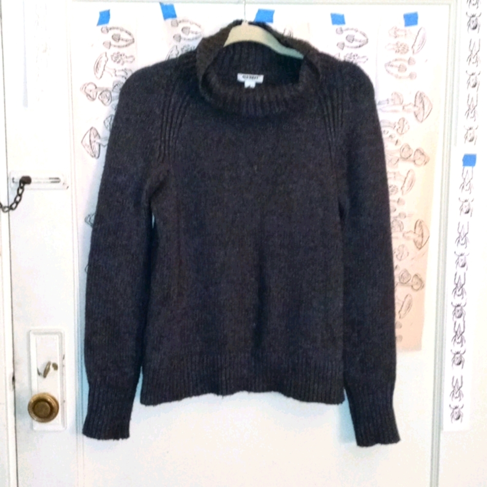 Heavy Charcoal Grey Cowl Neck Sweater
